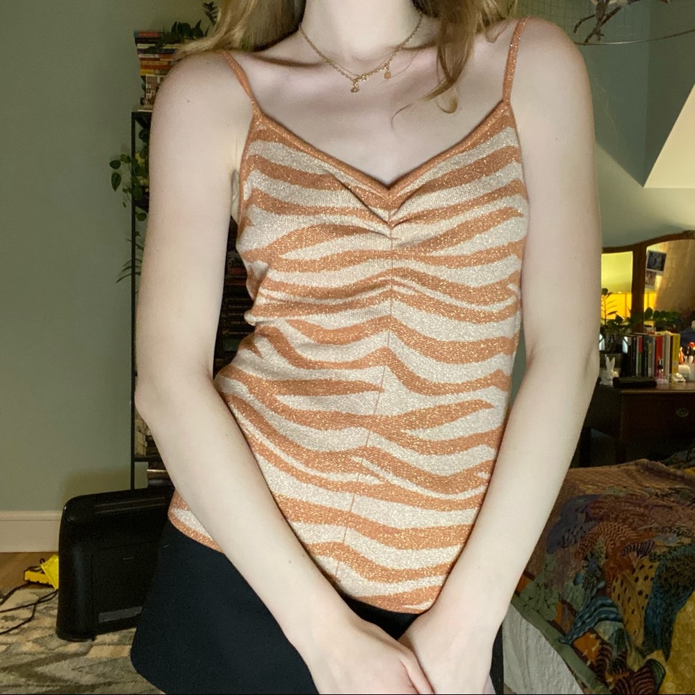 Sparkly tiger striped top